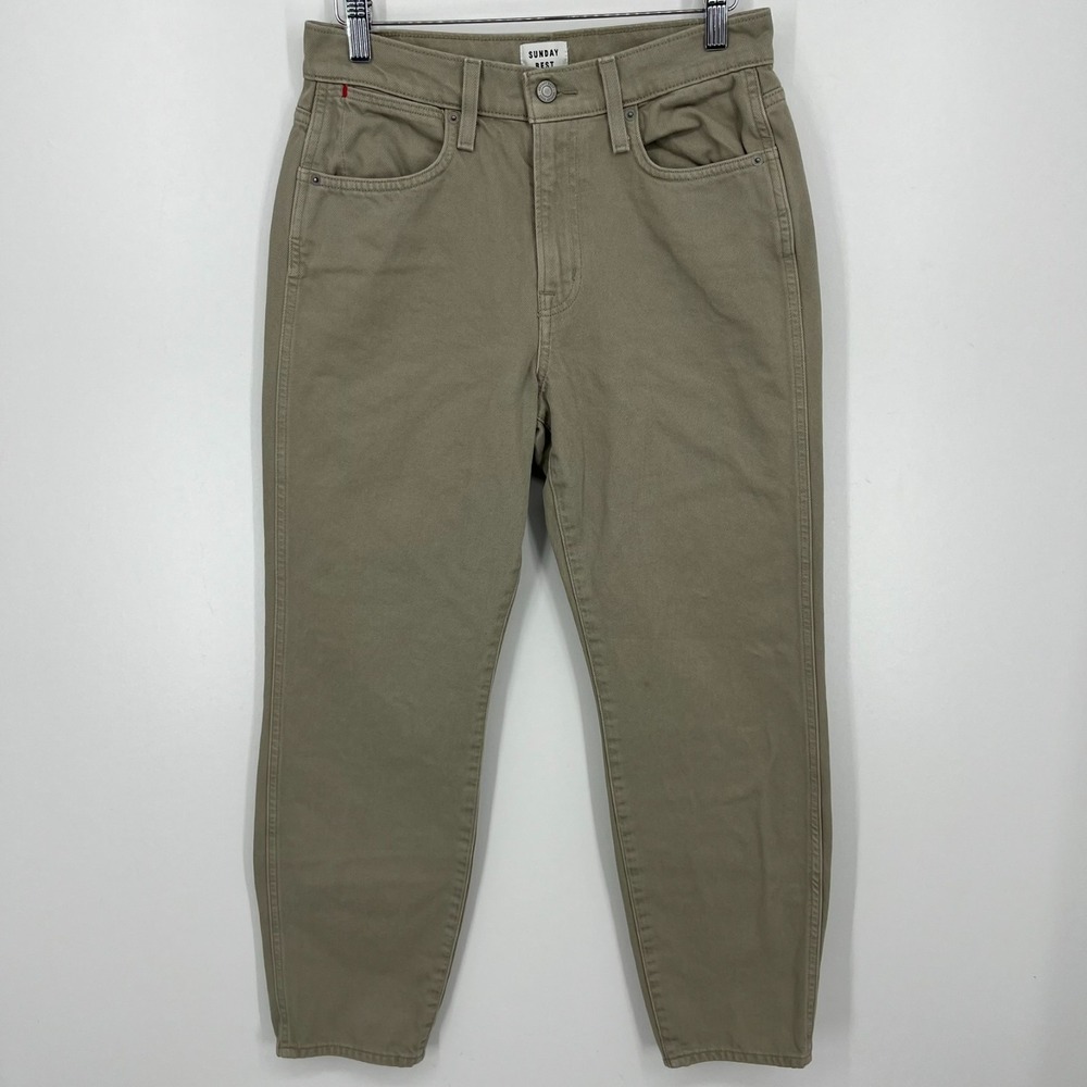 Sunday Best Jeans Women's Size 27 Beige‎ Denim Pockets High Rise Straight